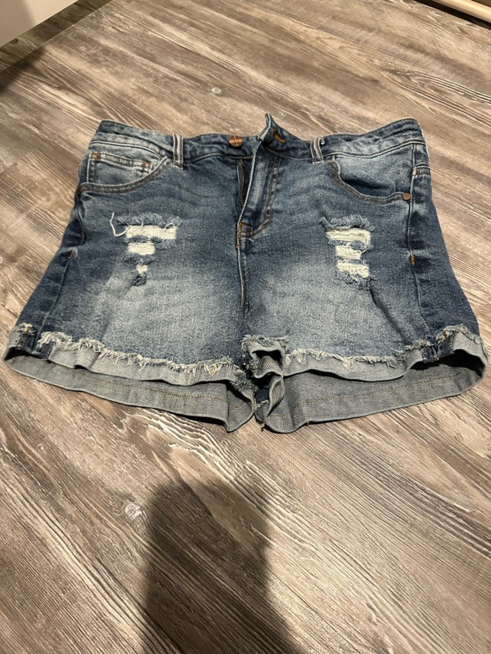 Kendall & Kylie Distressed Blue Denim Shorts